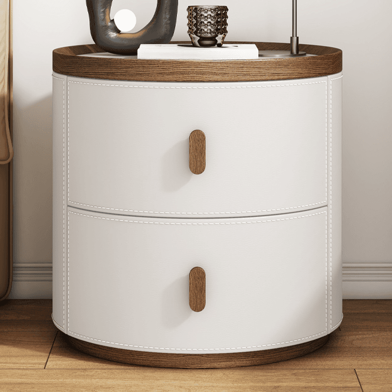 Art Deco 2 Tiers Nightstand With Drawer Storage and Stone Countertop - image 12
