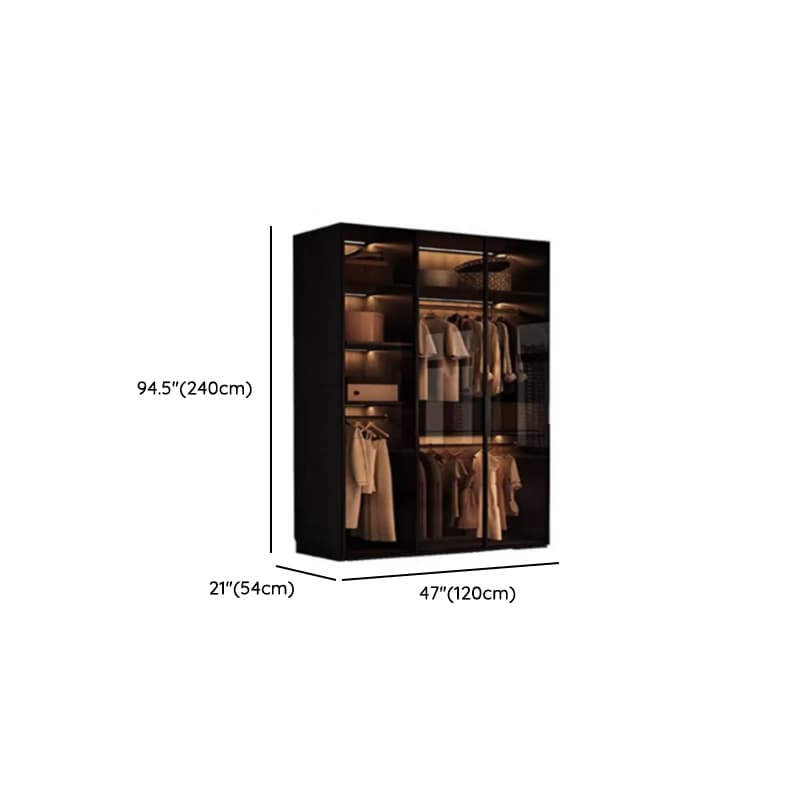 Storm Gray Minimalist Laminate Cabinet Armoire with Soft Close Drawer, Soft Close Door, Interior Shelves, and Clothing Rod - image 14