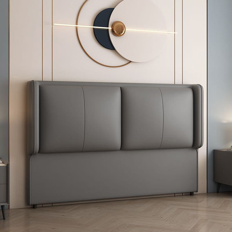 Modish Style Panel Headboard in Timber with No Distressing, Rectangle Shape for King/Queen/Full Bed, Featuring Sponge Upholstery and Standard Height