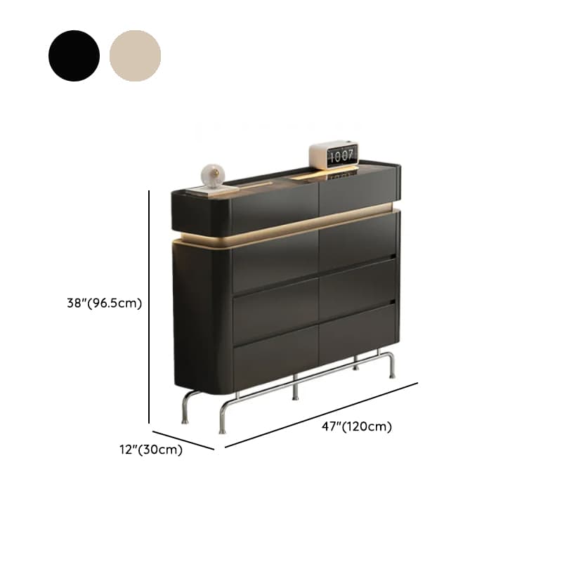 Minimalist Horizontal Console Dresser Illumination Light Timber 8 Drawers - image 19