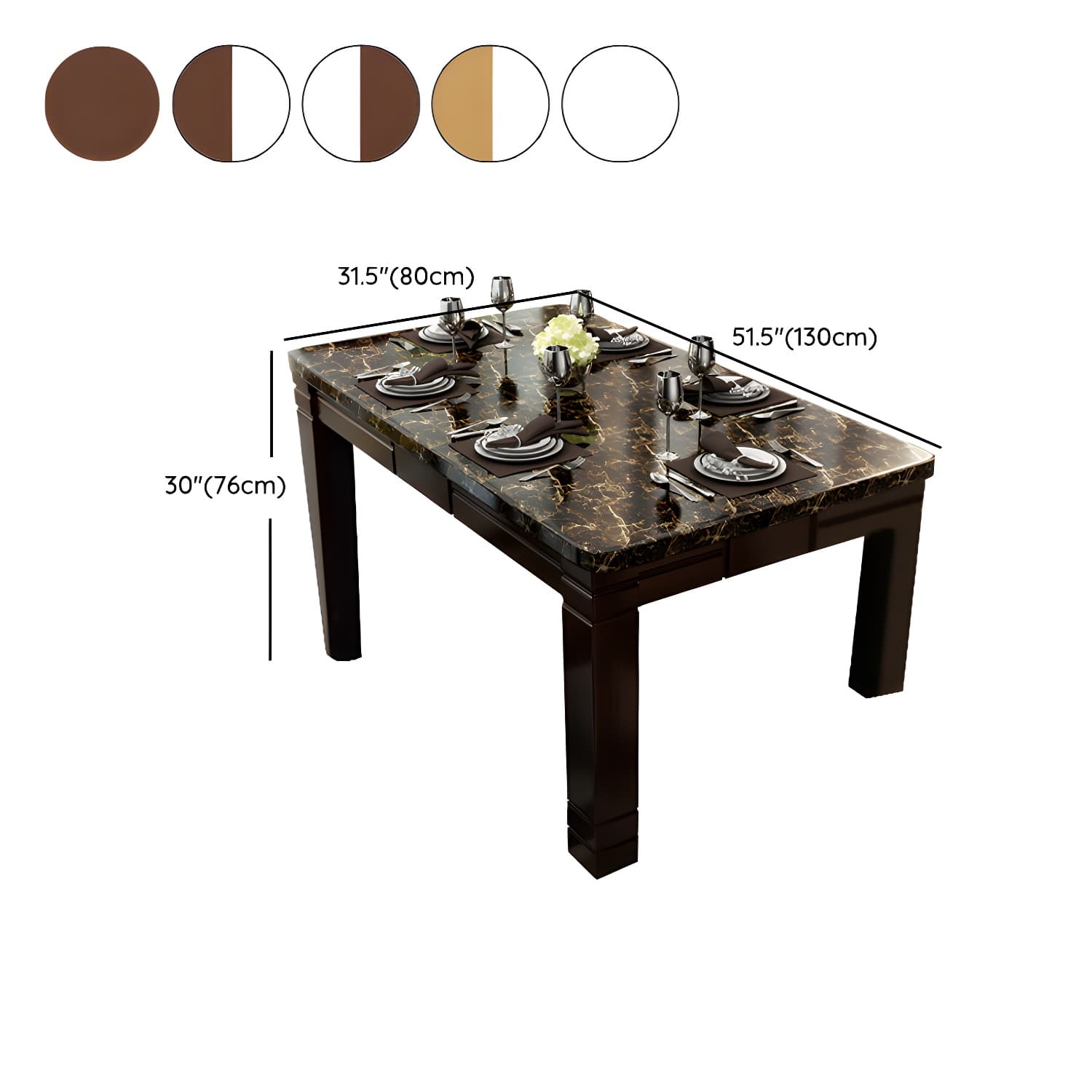 7 Piece Contemporary Rectangle Shape Dining Table Set with Chair - image 12