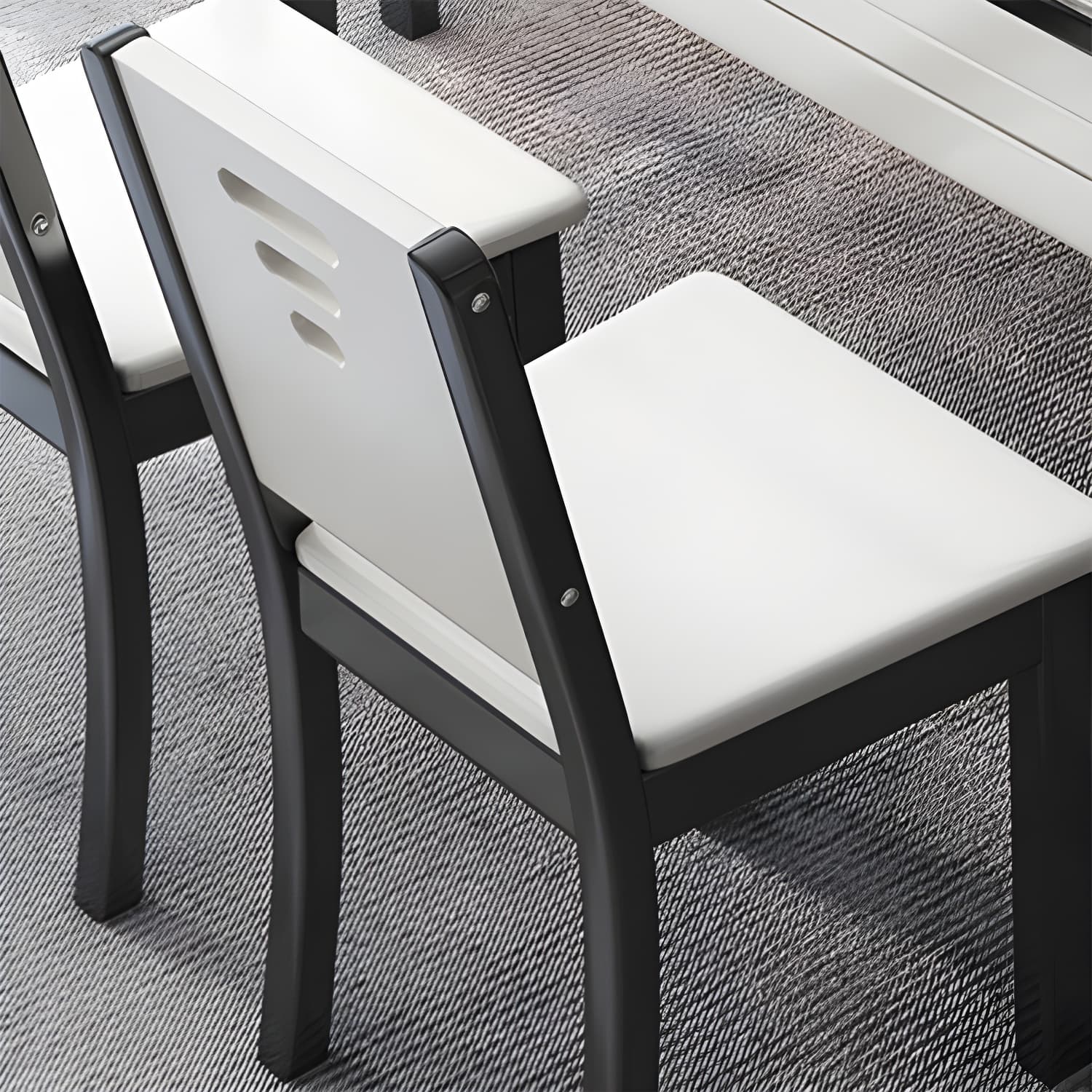 Modern Style Stone Furniture 7 Pcs Round Shape Dinette Table with Dining Chairs - image 8