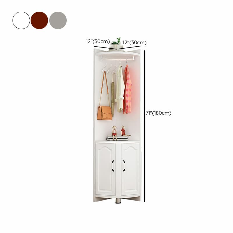 Scandinavian Wood Corner Accent Cabinet with 1 Cabinet and Opening Shelves for Room - image 11