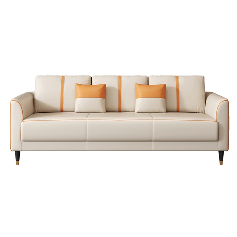 Trendy Scratch-durable Lime Green/Cocoa/Coffee Sofa Couch with Flared Arm, 3-Seater, 2 Pillows, and Wide Pillow Back - image 17