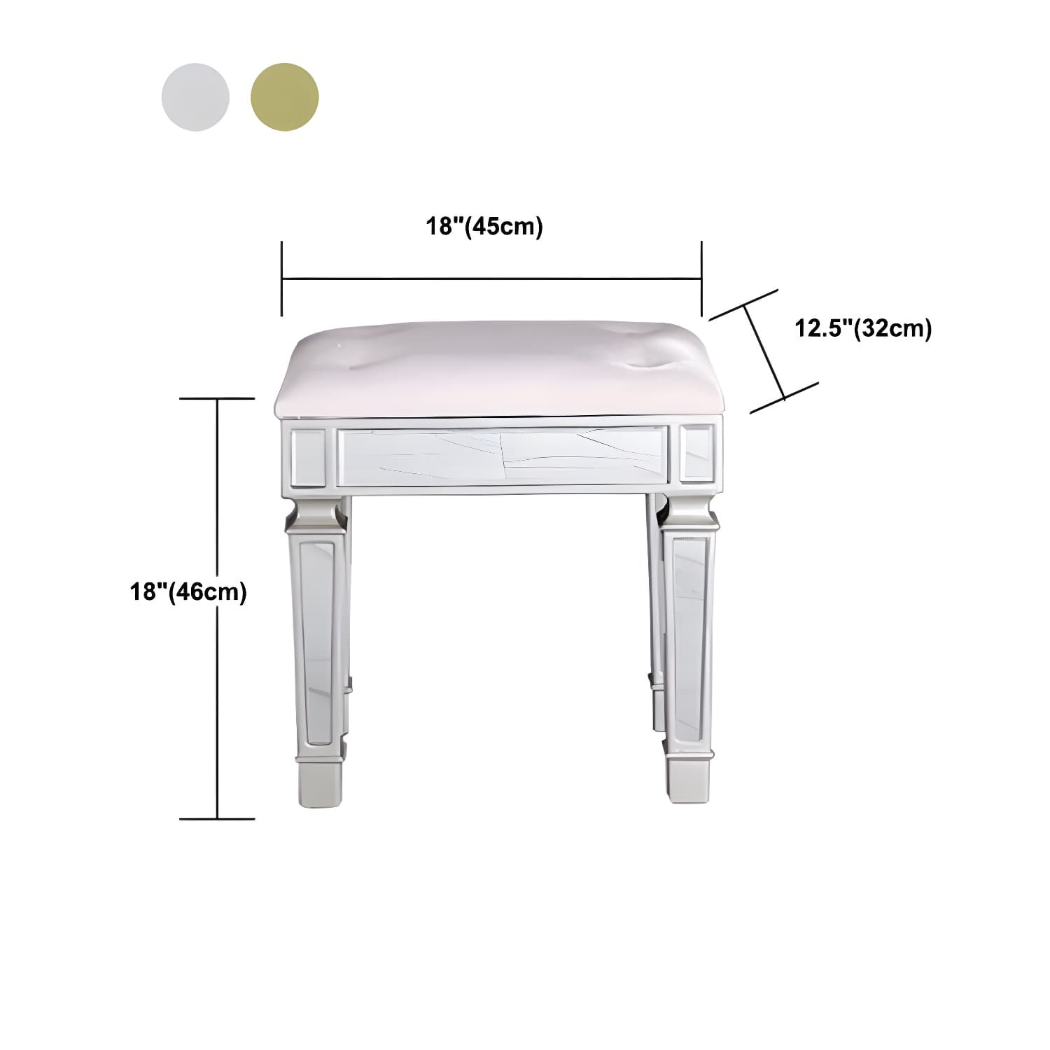Solid Wood Vanity Dressing Table Set Contemporary Makeup Counter with Drawers - image 15