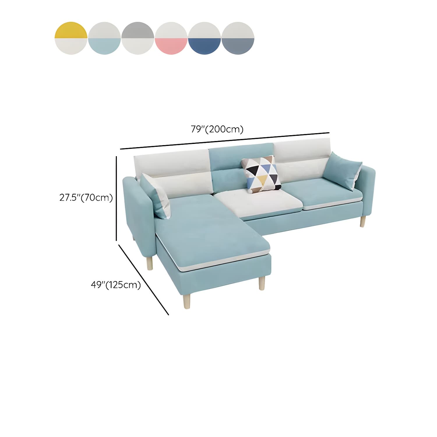 Comfortable Modern L-Shaped Reversible Sectional Sofa Chaise in Small Size - image 19