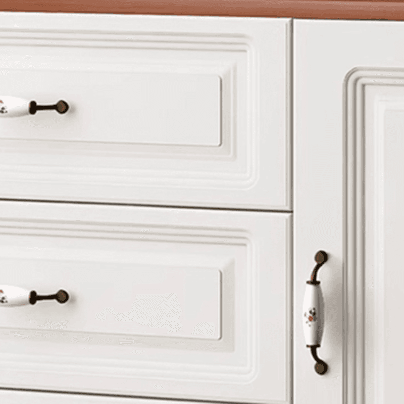 Sleeping Room Use Trendy White Wood Wardrobe Chest with Shelves - image 9