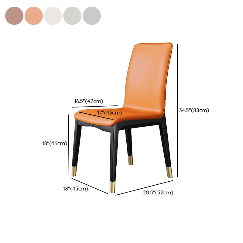 Modern Simple Style Armless Chair with Parsons Chair Back, Upholstered in Timber Legs - image 10