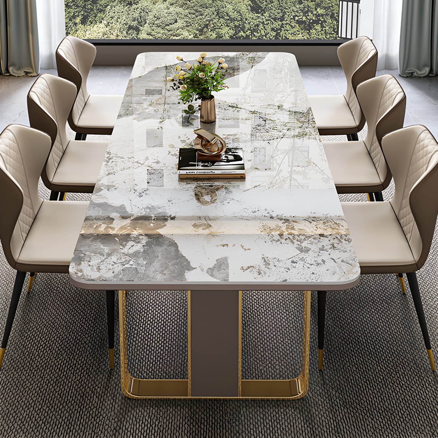 1/5/7/9 Piece Rectangle Shape Modern Style Dining Room Chair Set - image 3