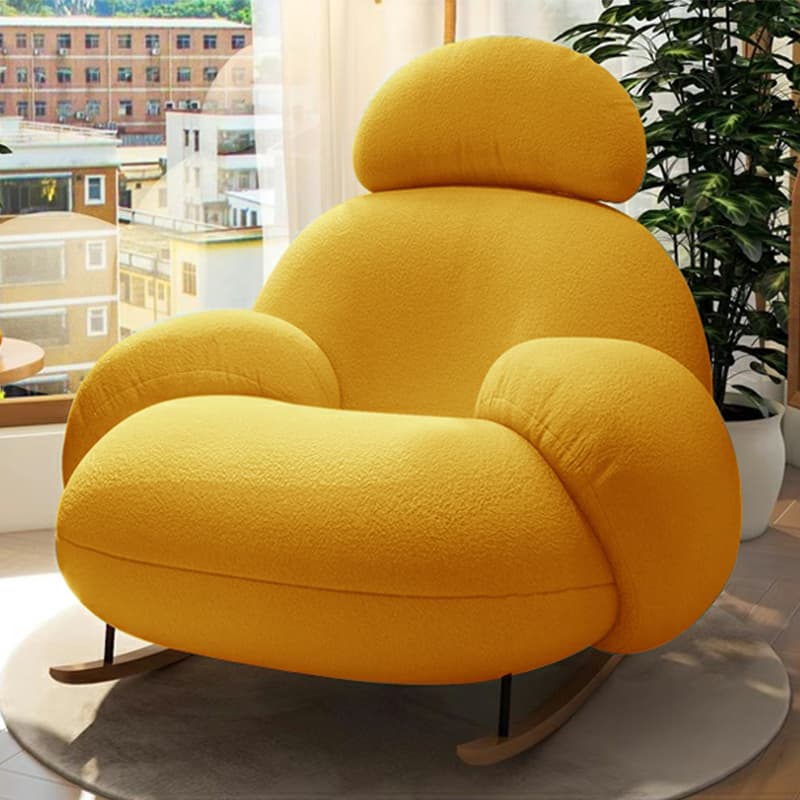 Attractive and Comfortable Designer Indoor Rocking Chair with Natural Wood Legs - image 18