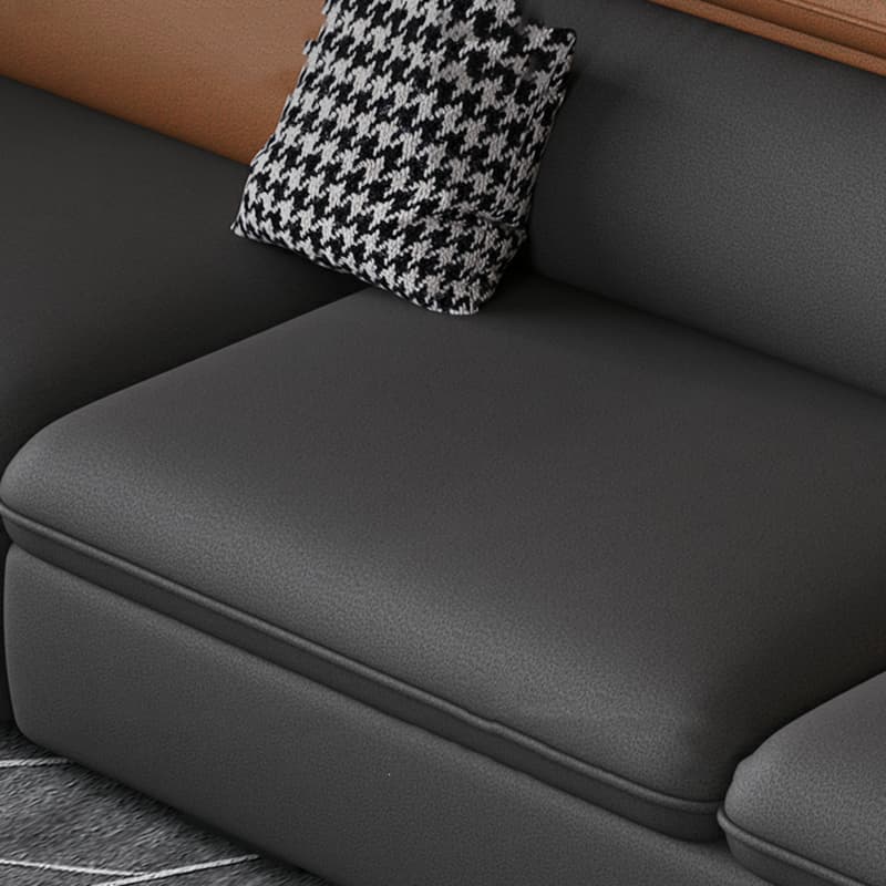 Gray Tech Cloth Large Over 109 in Pine Wood Non-Tufted Pocket Storage Gray Sectionals - image 12