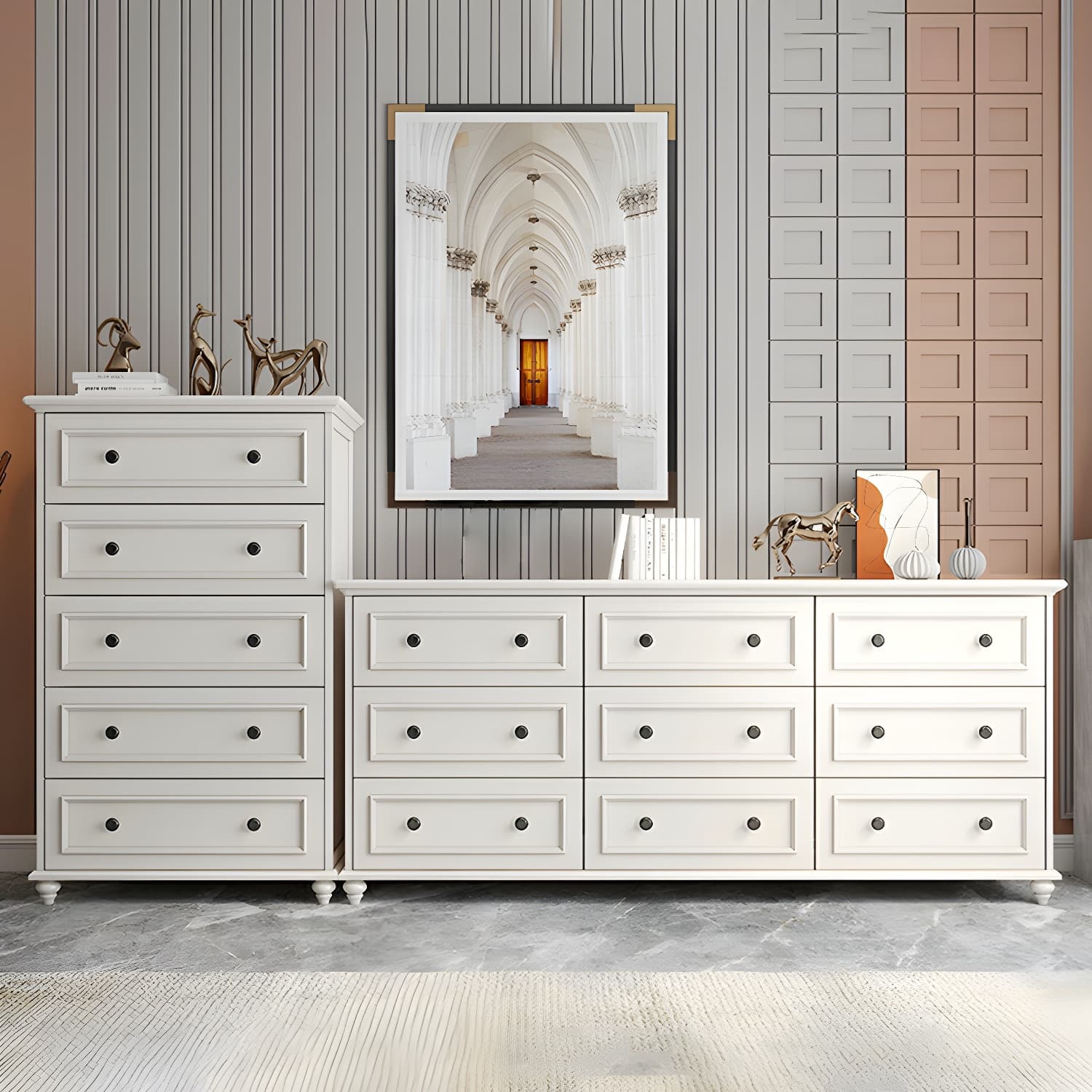Solid Wood and Soft-Close Drawers Modern Chest with Wood Top - image 12