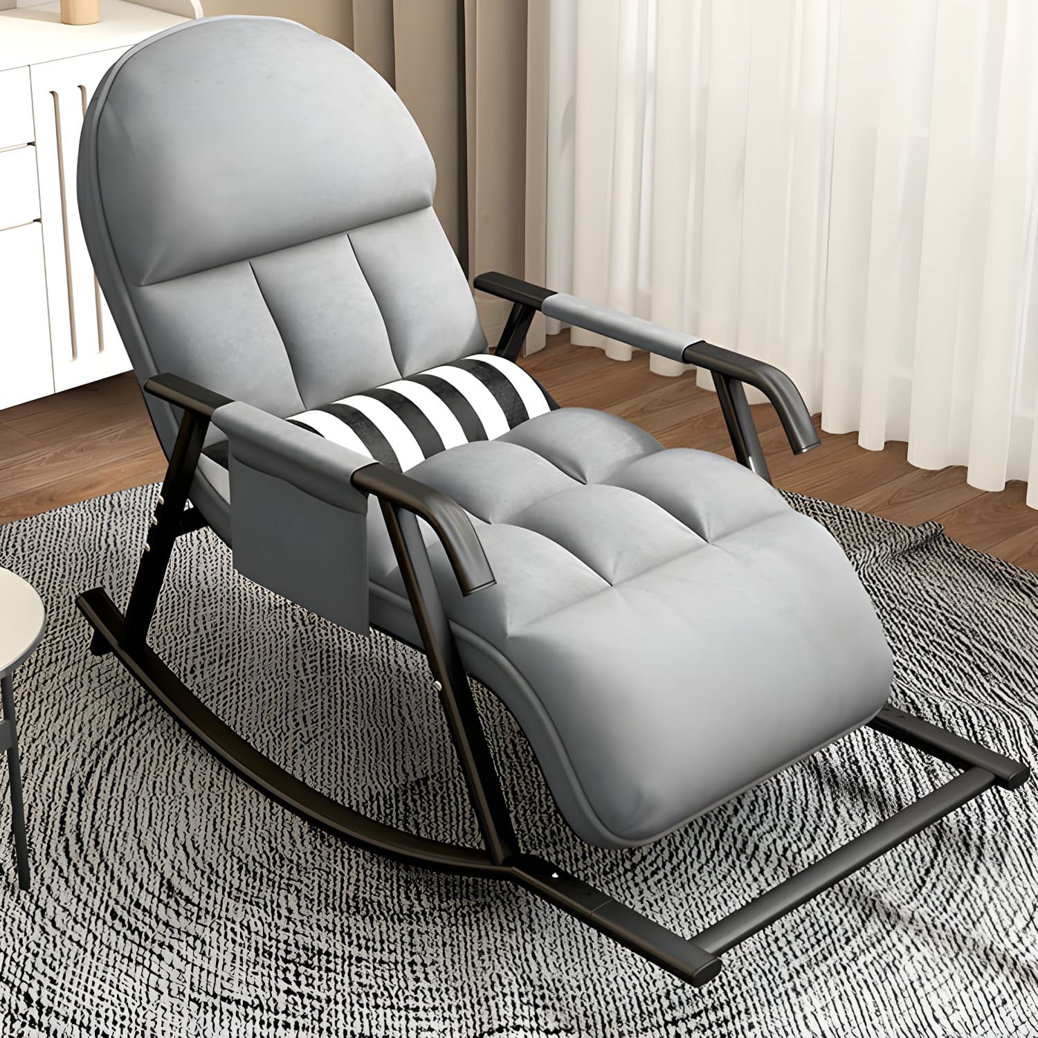 Elegant Modern Upholstered Rocking Chair - Stylish Home Decor with Fun Freshness - image 12