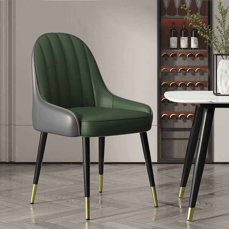 Secure Gilded Framed Armless Chair with Foot Pads for Dinette - image 6