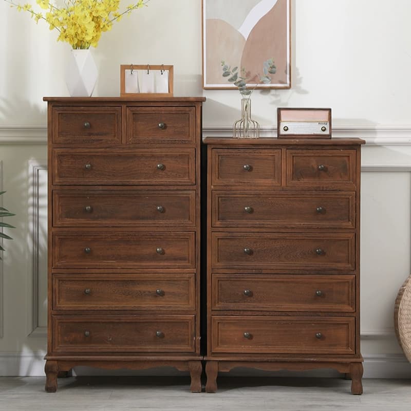 Modern Wooden Bachelor Chest with Vertical Drawers with Drawers - image 5