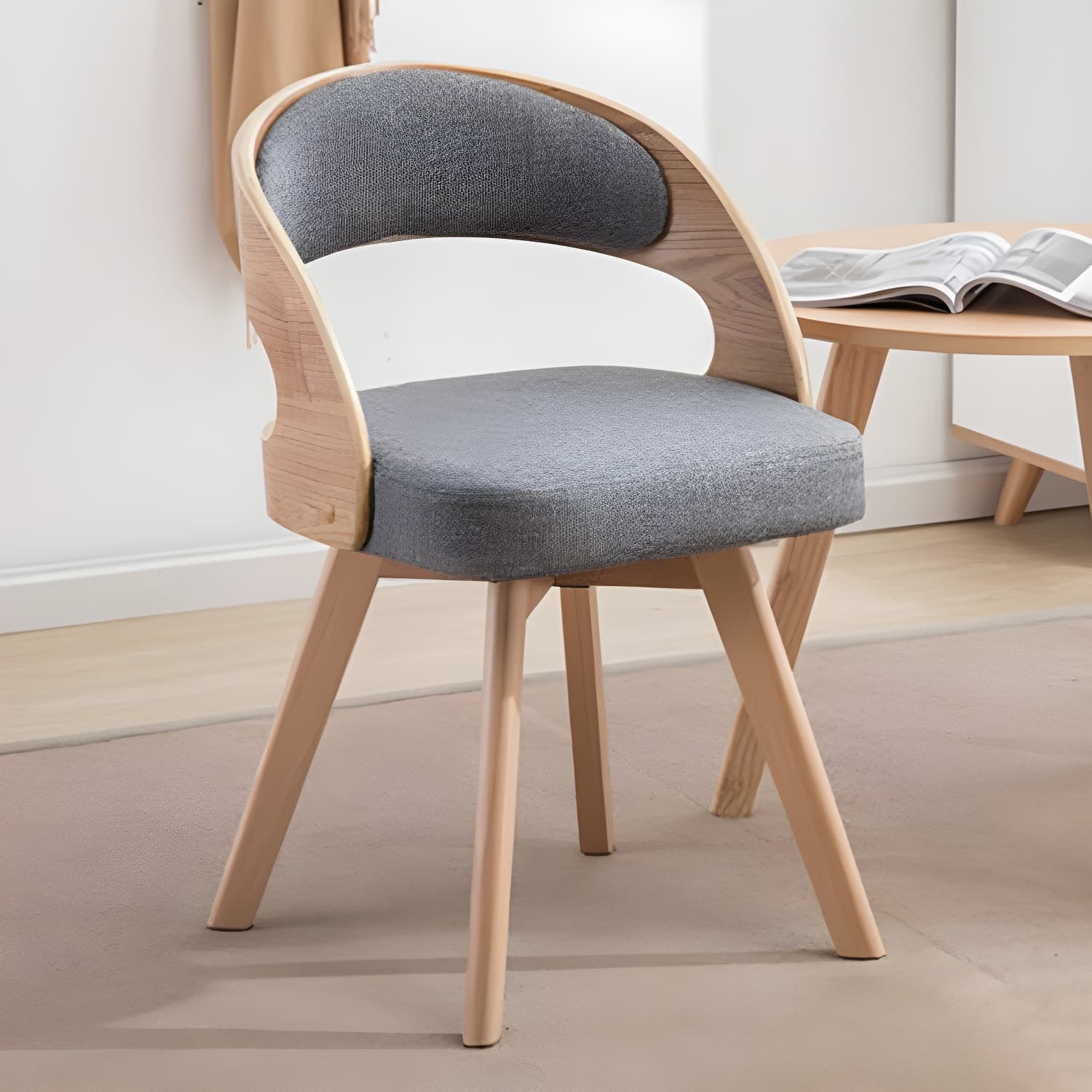 Contemporary Swivel Side Dining Room Chair Open Back Chair for Home Use - image 5