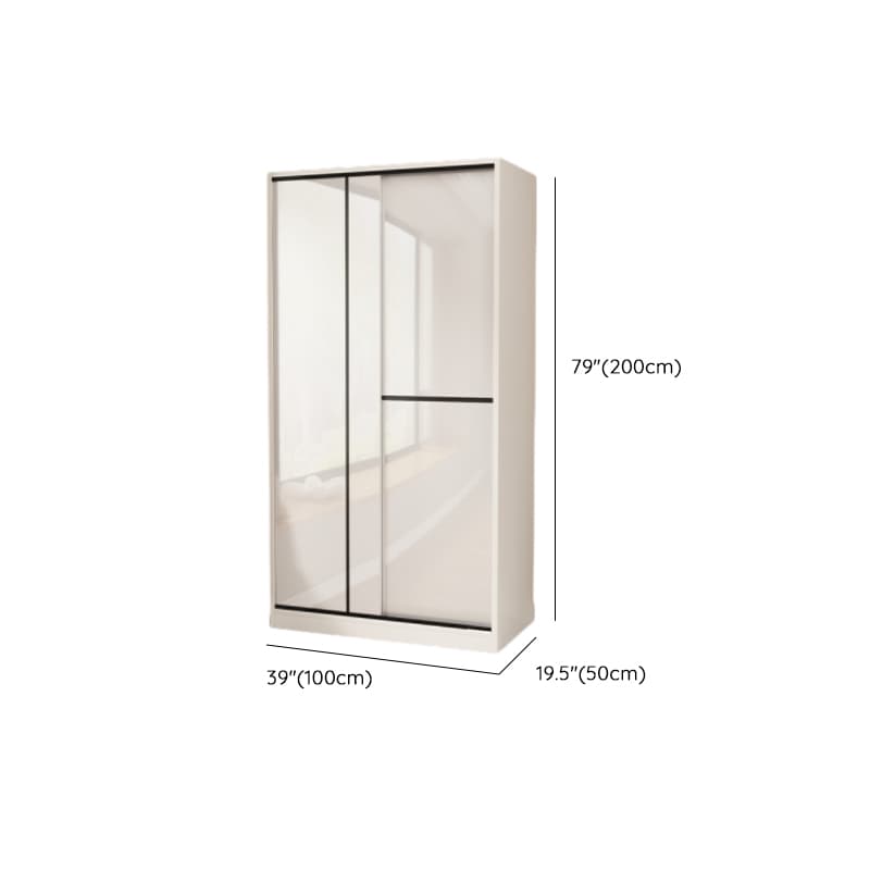 Chalk Modern Timber Self-supporting Wardrobe with Soft Close Door and Clothing Rod, Slipping Mechanism - image 11