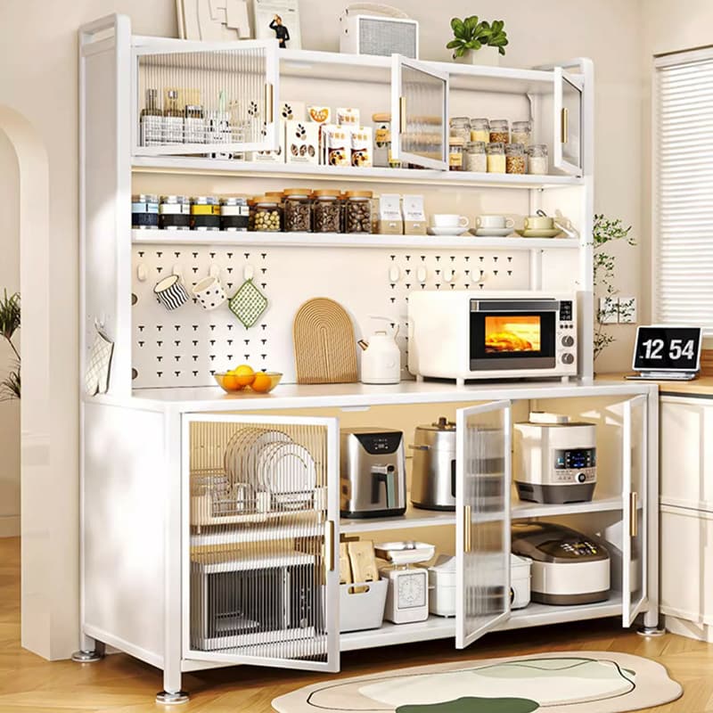 Modern Steel Sideboard Standard-Sized Open Storage Non-Adjustable Shelves - image 3