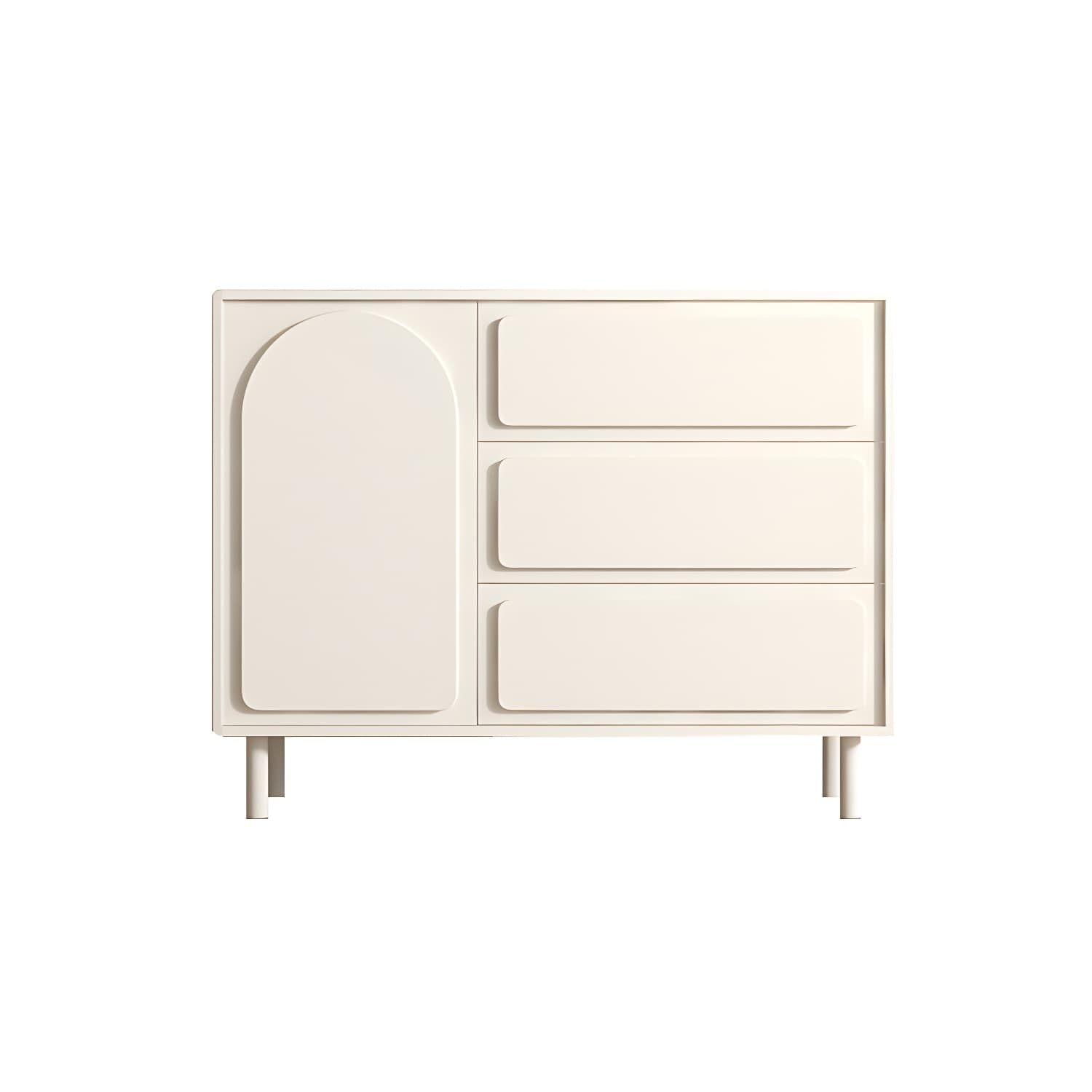 37.4"Tall White Wooden Cabinet , 3- Drawer Rectangle Accent Cabinet - image 5