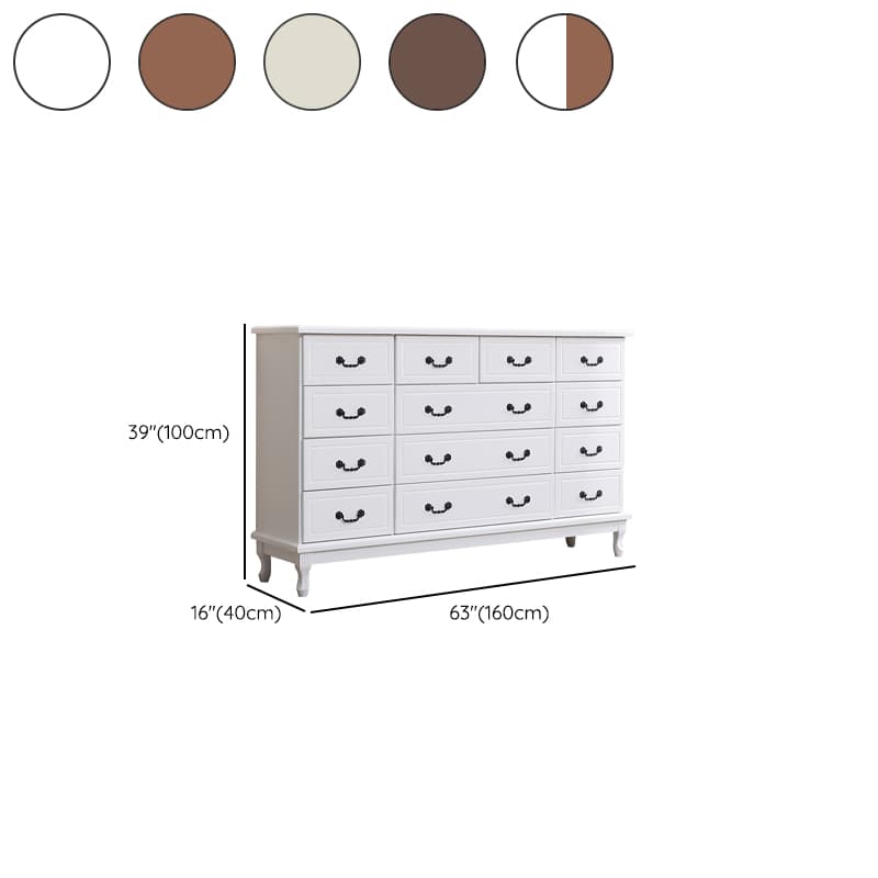 Traditional Style Black Handle Chest with Drawers in Solid Wood - image 22