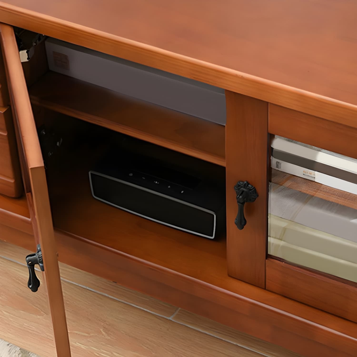 Traditional Solid Wood TV Stand 4-Drawer 19.7" H TV Console with Cabinet - image 9