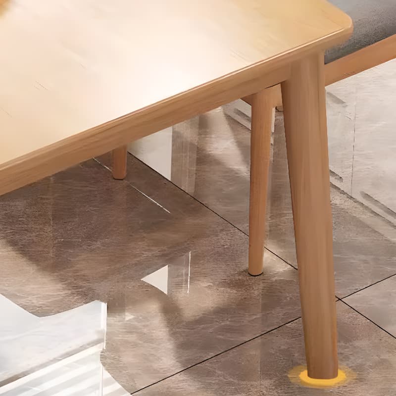 Rectangular Recycled Wood Dining Table Set with 4 Legs, Fixed Table, Padded Chair, Back Seat, 5-piece - image 7