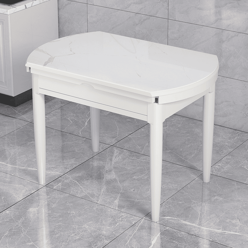 Minimalist Slate Dining Table Set with 4 Legs, Enclosed Back, Padded Chair, and Dove Grey/White Table Top - image 5