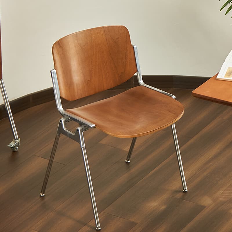 Old School Ventilated Back Armless Chair with Ink/Metallic Metal Legs, Nestable - image 15