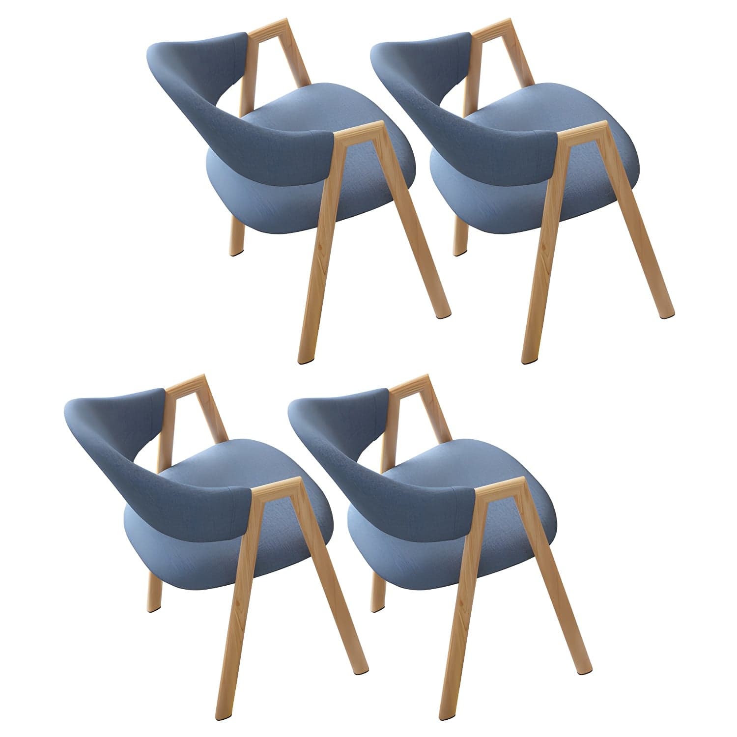 Contemporary Open Back Arm Chair Matte Finish Upholstered Dining Chair - image 8