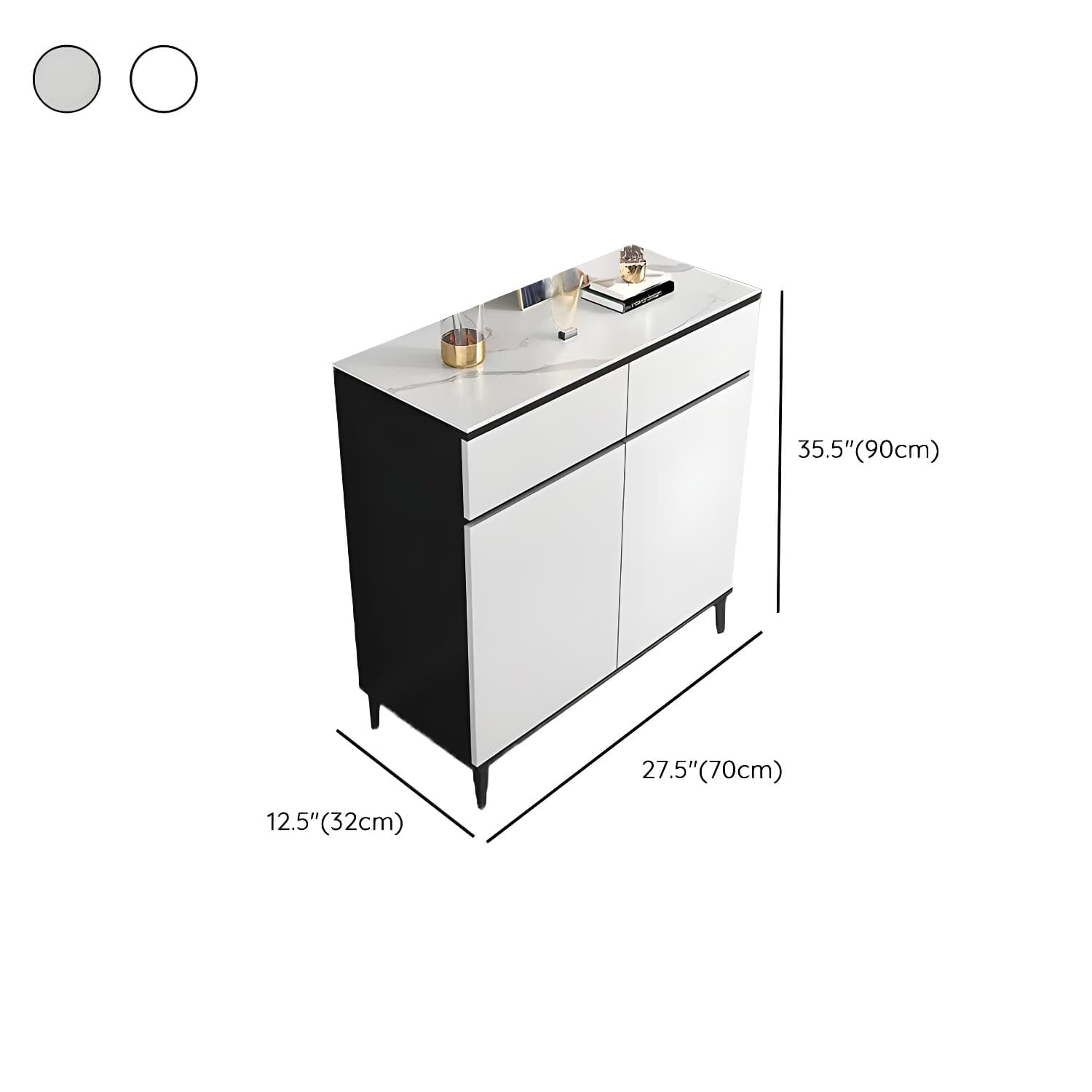 White Wood Buffet Sideboard with Drawers and Cabinet Included - image 8