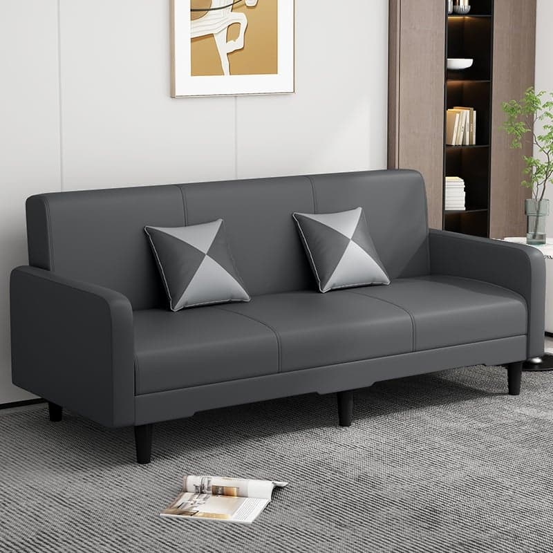 Trendy Solid Color Stain Resistant Standard Sofa in Grey/Cerulean/Beige with Arm, 4-seater/Seats 3 and 2 Pillows - image 8