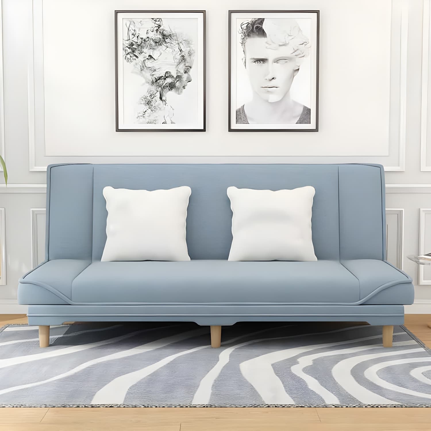 Convertible Armless Sofa 48"W Modern Sofa with Cotton Blend for Living Room - image 26