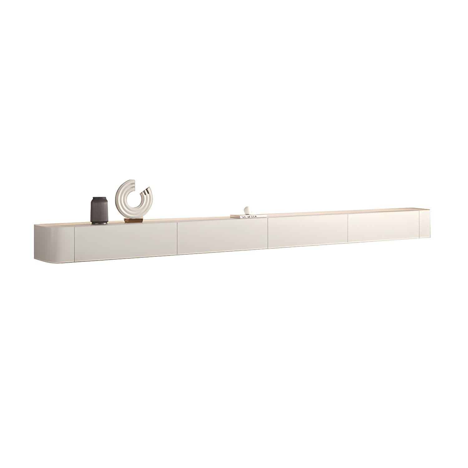 Scandinavian Solid Wood Frame Wall-mounted TV Media Stand with Drawers and Door - image 5