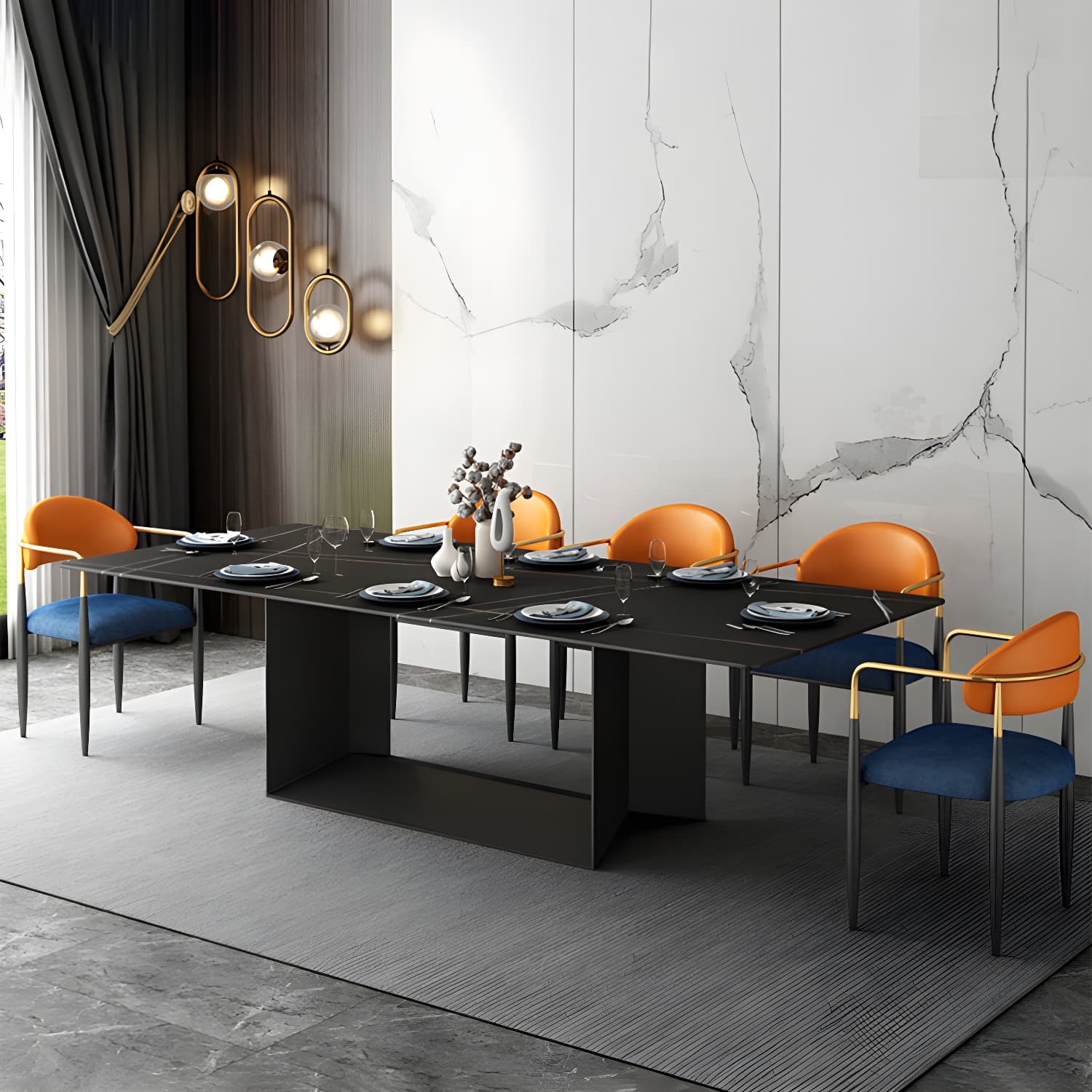 Modern Style Arm Chair Open Back Dining Chair with Metal Legs - image 22
