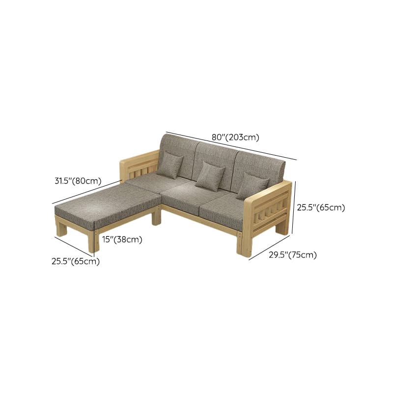 Cosy Cotton and Linen 2-Piece Sectional Sofa with Stylish Wooden Frame - image 15