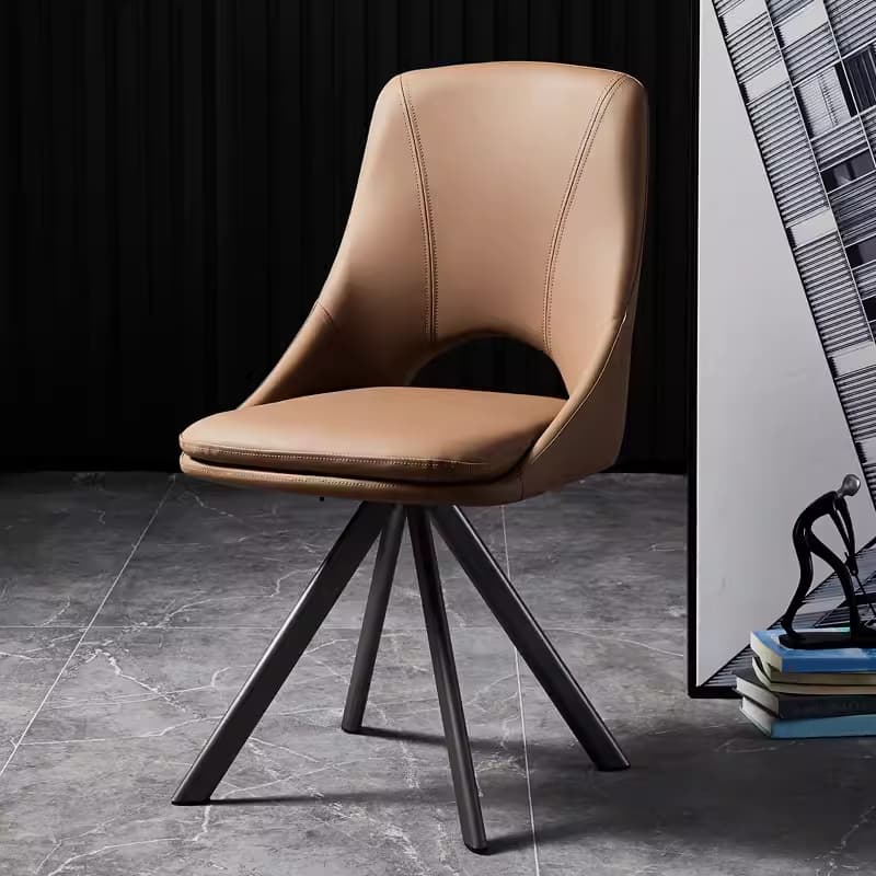 Leather Stable Framed Armless Chair with Foot Pads Restaurant - image 5