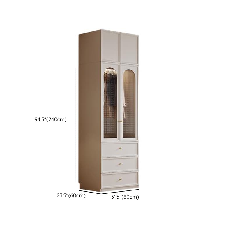Casual Wooden Independent Armoire Cabinet with 3-Drawer, Interior Shelves, and Hanging Rod - image 8