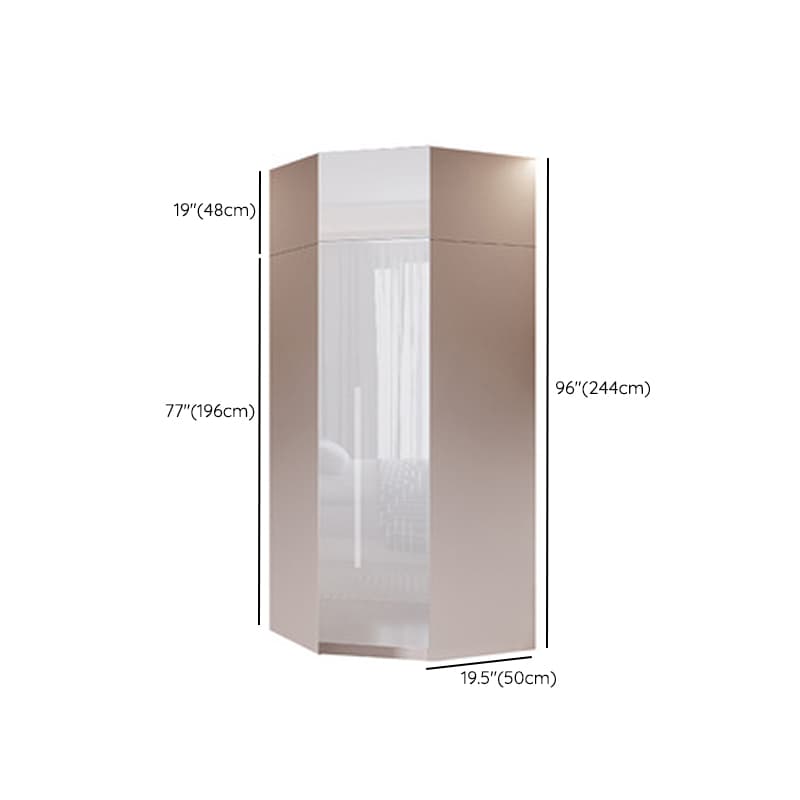 Simple Freestanding Cream Manufactured Wood Cabinet Armoire with Interior Shelves, Clothing Rod & Soft Close Drawer - image 34