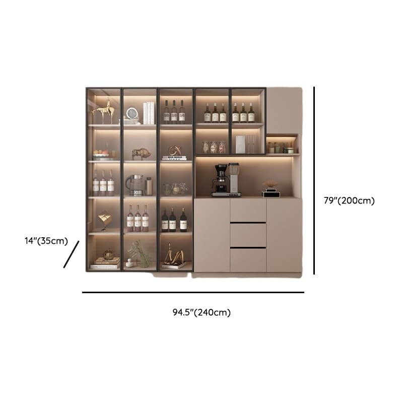 Wide/Standard/Narrow Modern Timber 3 Drawers 2 Shelves/3 Shelves/1 Shelf Glass Doors Pantry Hutch Sideboard - image 48