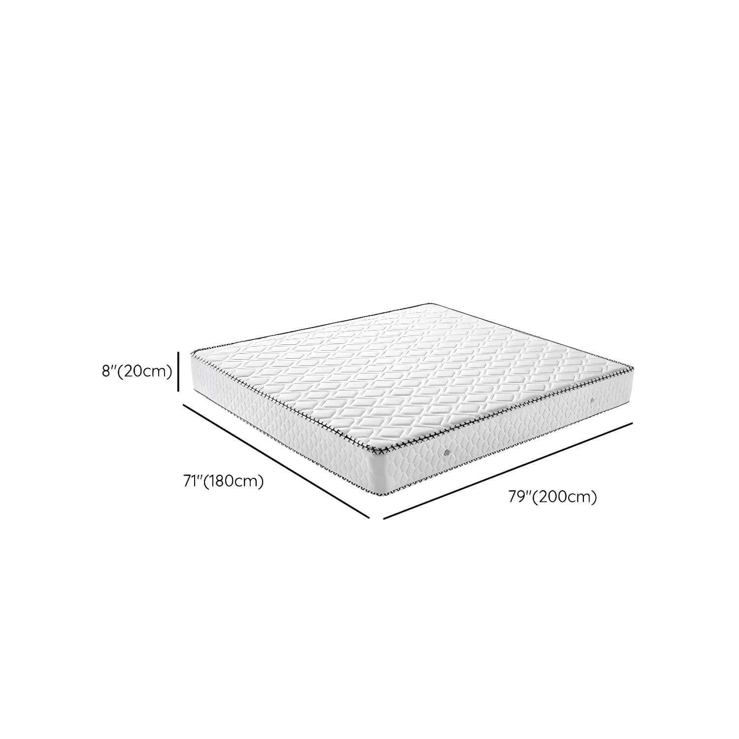 Scandinavian Solid Wood Platform Bed 9.8" H Bed Frame with Mattress - image 18