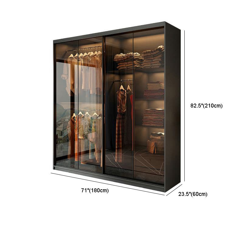 Trendy Charcoal Interior Shelves with Soft Close Drawer and Soft Close Door Timber Cabinet Armoire - image 16