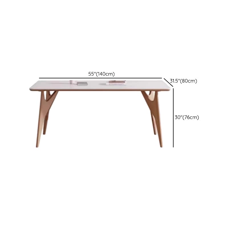 Dining Table Set with Slate Stone Top, Enclosed Back, Fixed Table, Padded Chair for 6 People in White - image 9