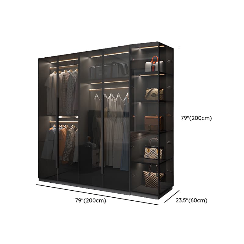 Midnight Black Unattached Lumber Armoire Cabinet with Soft Close Door, Interior Shelves, Clothing Rod and Soft Close Drawer - image 15
