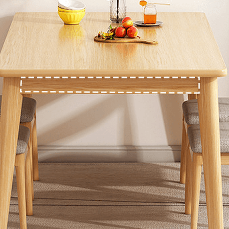 Rectangular Dining Table Set with Recycled Wood Fixed Table, Padded Chair Back, and Separable Design - image 11