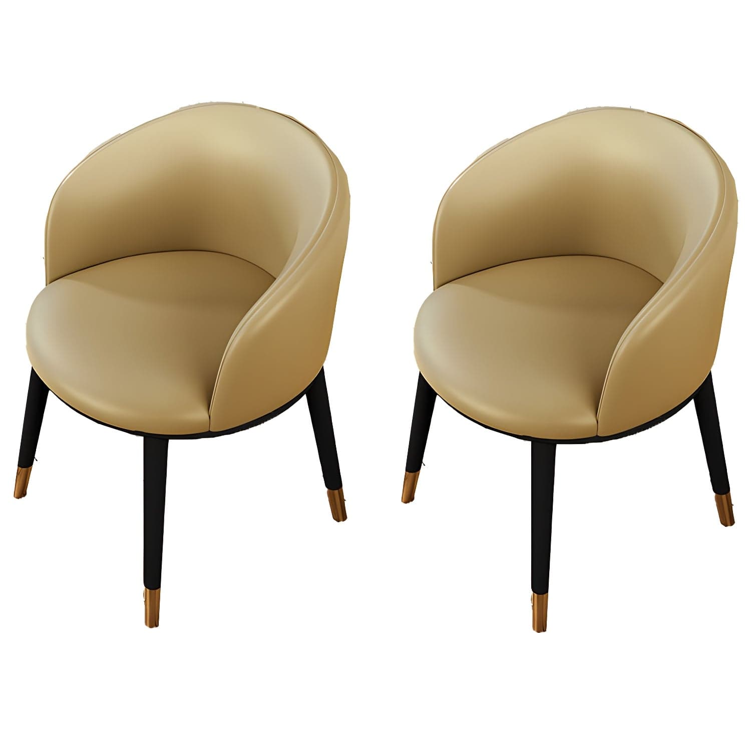 Contemporary Leather Home Arm Chair Solid Back Matte Finish Dining Chair - image 4