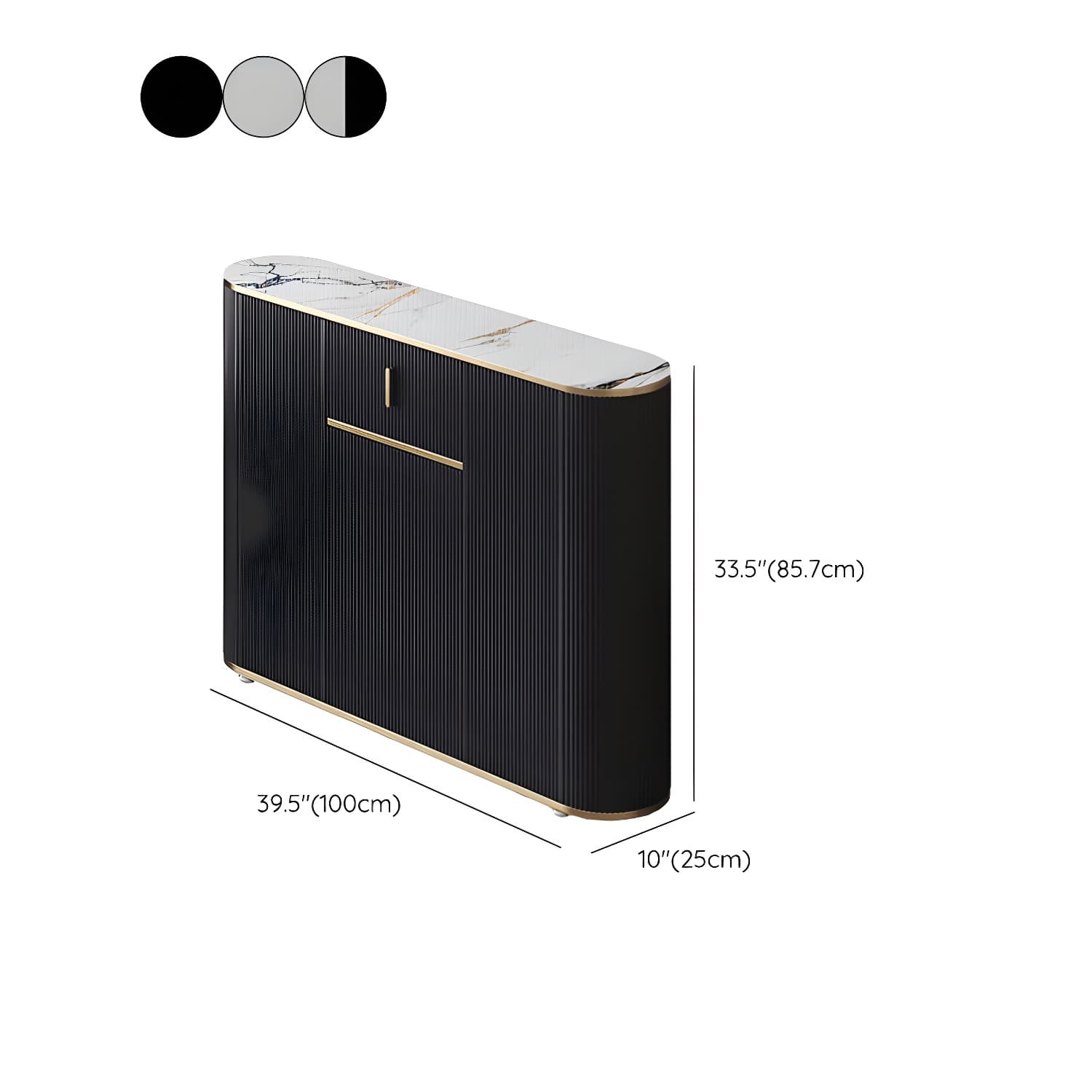 Glam Style Stone Top Sideboard Engineered Wood Side Board for Living Room - image 15