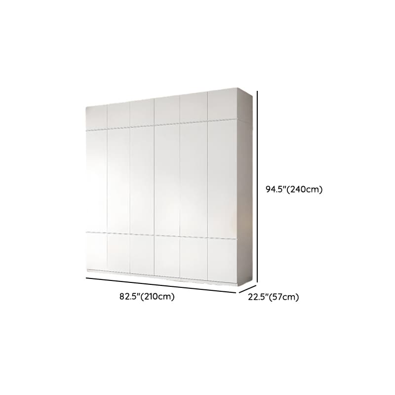 White Contemporary Alloy Cabinet Armoire with 3/6/9 Drawers, Flexible Shelf, and Hanging Rod - image 45