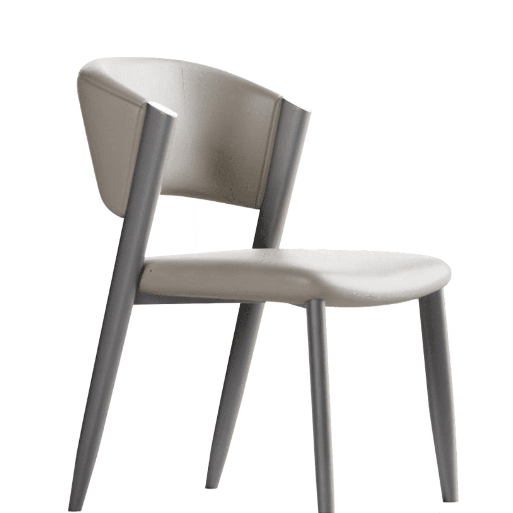Modish Armless Chair with Exposed Back, Cushioned, Grey Steel Legs - image 22
