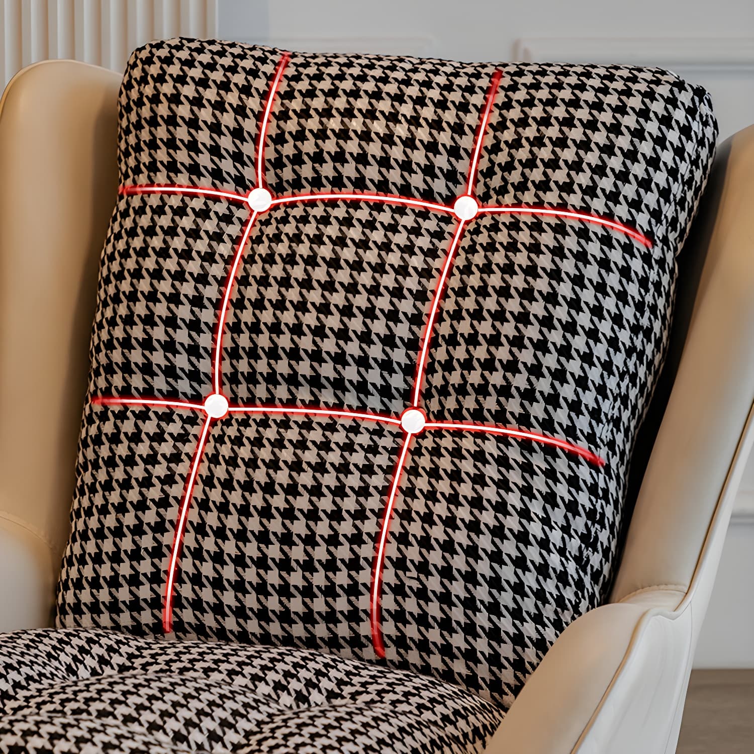 Modern Upholstered Rocker Chair Metal Frame Friction Resistant Rocker Chair for Home - image 12