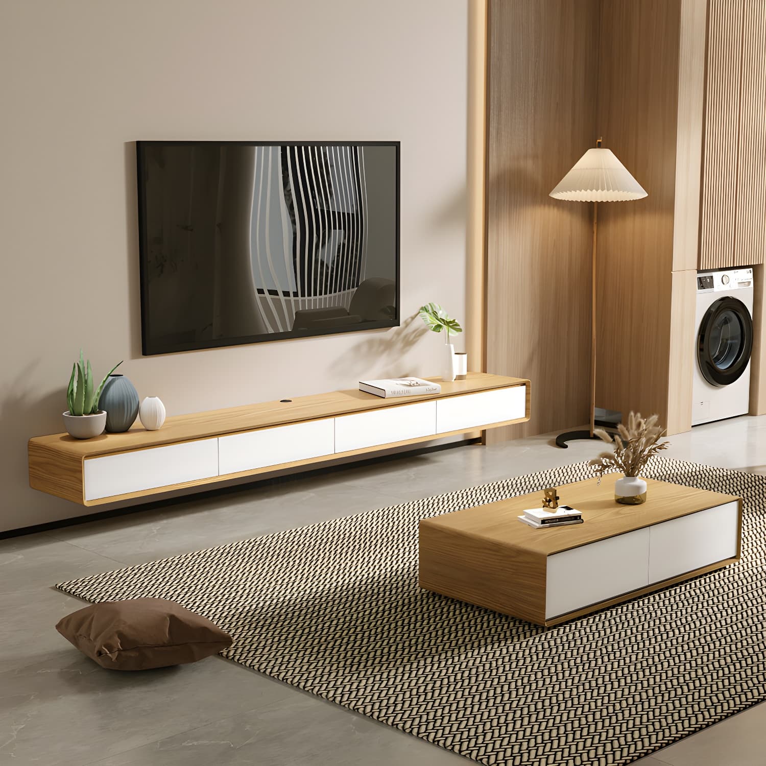 9"H Floating TV Console Modern TV Stand with Drawers for Living Room - image 3